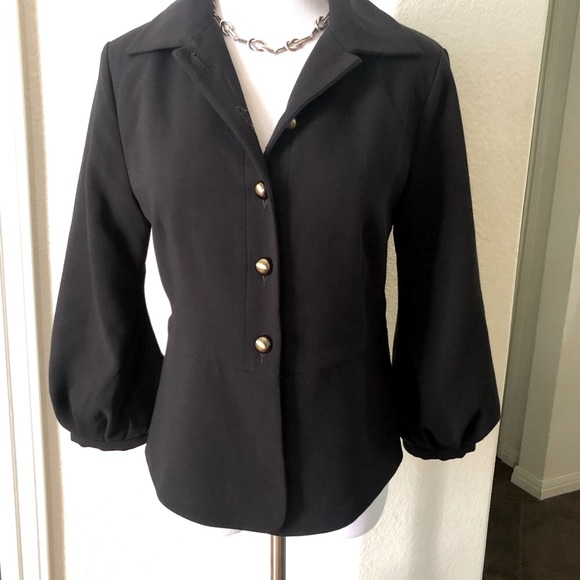CAbi Jacket Black Abbott Peplum Career 3027 Sz 4 - Picture 2 of 8